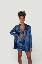 Bustier fantaisie bleu marine