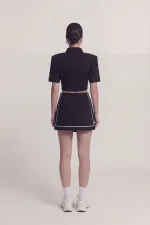 Slit Pocket Mini Brandi Short Skirt Black