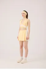 Jupe courte Stella jaune taille haute