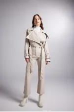 Veste en cuir beige Neeko