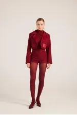 Veste blazer courte Camila rouge bordeaux