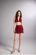 Bustier confortable rouge bordeaux