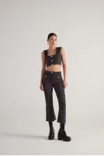 Pantalon en tweed noir