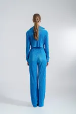 Comfy Crop Shirt Blue