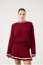 Jupe Harold en maille bordeaux