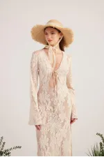 Robe en maille beige Zeya