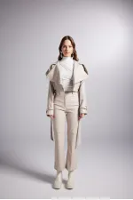 Veste en cuir beige Neeko