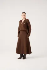 Zoi Knit Skirt Brown