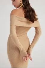 Tilda Triko Elbise Bej