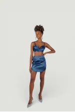 Bustier fantaisie bleu marine