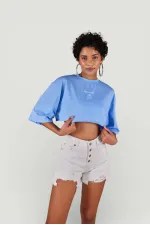 Holly Crop T-shirt Blue
