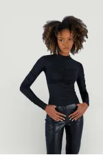 Draped Bluz Siyah