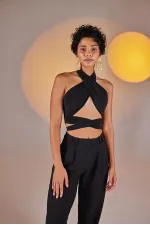Wrap Top Siyah