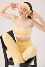 High Waist Flare Fabiola Leggings Pants Yellow