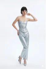 Bustier bleu brillant