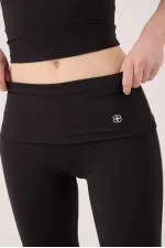 Ellen Flare Leggings with Waistband, Black