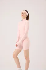 Veste Fabiola avec détails aux doigts et fermeture éclair, rose