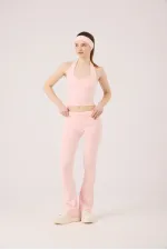 Ellen Flare Leggings with Waistband, Pink