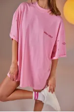 T-shirt à œil, combinaison de motard rose