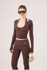 Ellen Bolero with Tie-Up Crop Cut, Coffee