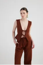 Gilet Frida marron