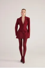 Deja Blazer Ceket Bordo
