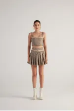 Merida Şort Etek Bej