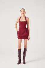 Yerry Dress Burgundy
