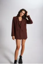 Veste blazer Panky, couleur café