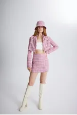 Tweed Skirt Pink