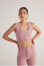 Bustier en tweed rose