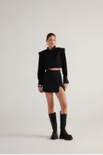 Tria Crop Shirt Black