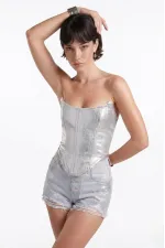 Bustier bleu brillant