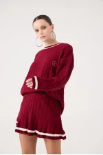 Jupe Harold en maille bordeaux