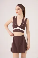 V-Neck Stella Bustier in Coffee