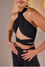 Wrap Top Siyah