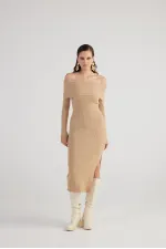 Tilda Triko Elbise Bej