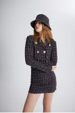 Veste en tweed noire
