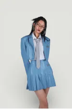 College Deri Etek Mavi