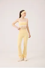 High Waist Flare Fabiola Leggings Pants Yellow