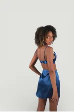 Bustier fantaisie bleu marine