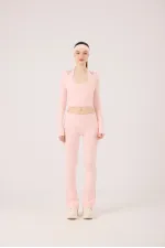 Ellen Flare Leggings with Waistband, Pink