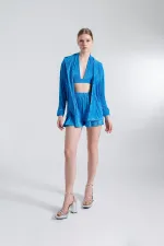 Chemise bleue oversize confortable