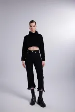 Women's Black Turtleneck Long Sleeve Lirola Sweater