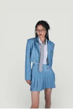 College Deri Etek Mavi