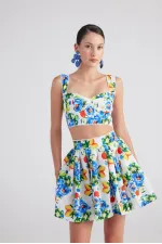 Jupe courte Ravello bleue