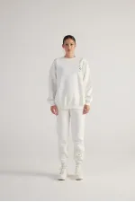 Pantalon de survêtement fin écru