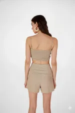 Rise Chain Blouse Beige