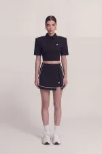 Slit Pocket Mini Brandi Short Skirt Black
