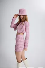 Tweed Skirt Pink